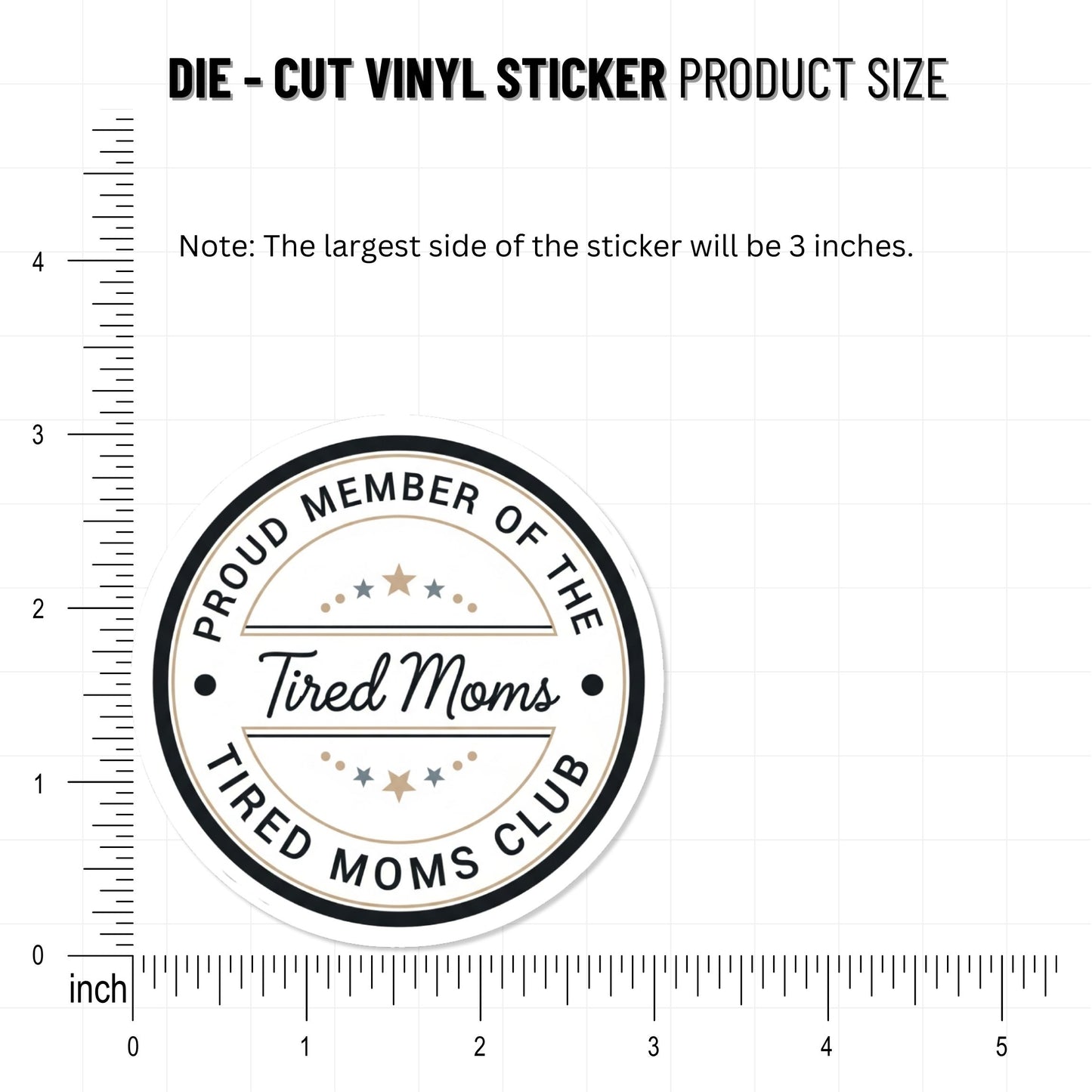 Tired Moms Club Sticker - Funny Parenting Badge for Water Bottles