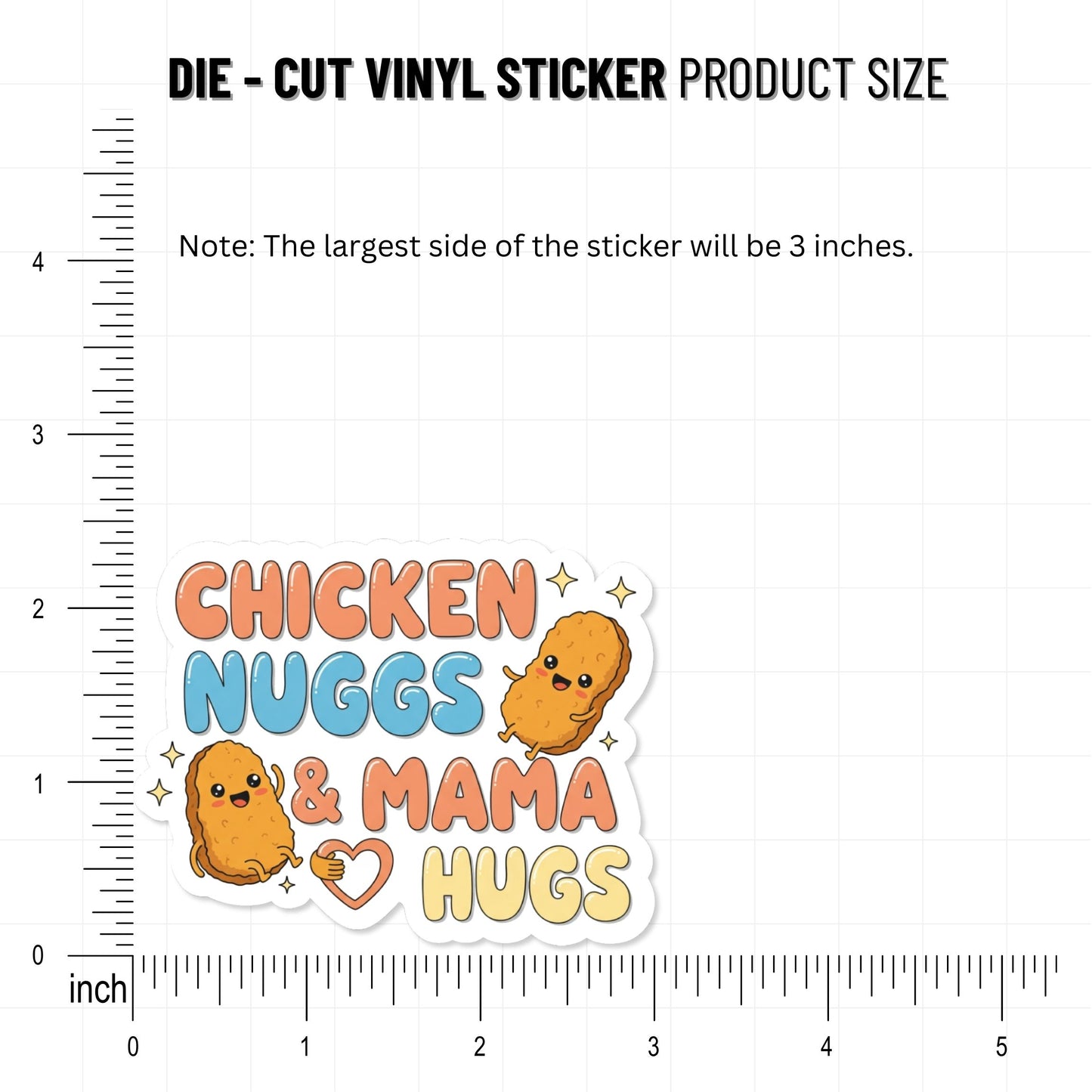 Chicken Nuggets and Mama Hugs Sticker - Cute Toddler Mom Gift
