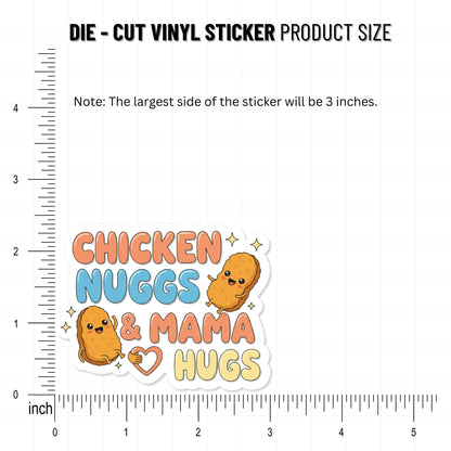 Chicken Nuggets and Mama Hugs Sticker - Cute Toddler Mom Gift