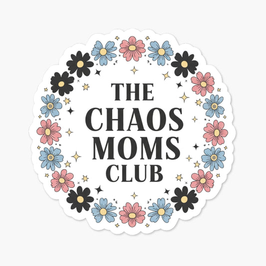 Chaos Moms Club Sticker - Floral Badge Aesthetic