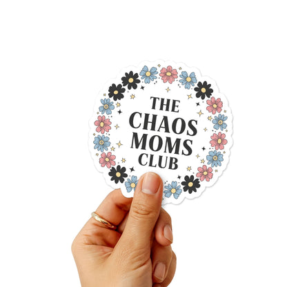 Chaos Moms Club Sticker - Floral Badge Aesthetic