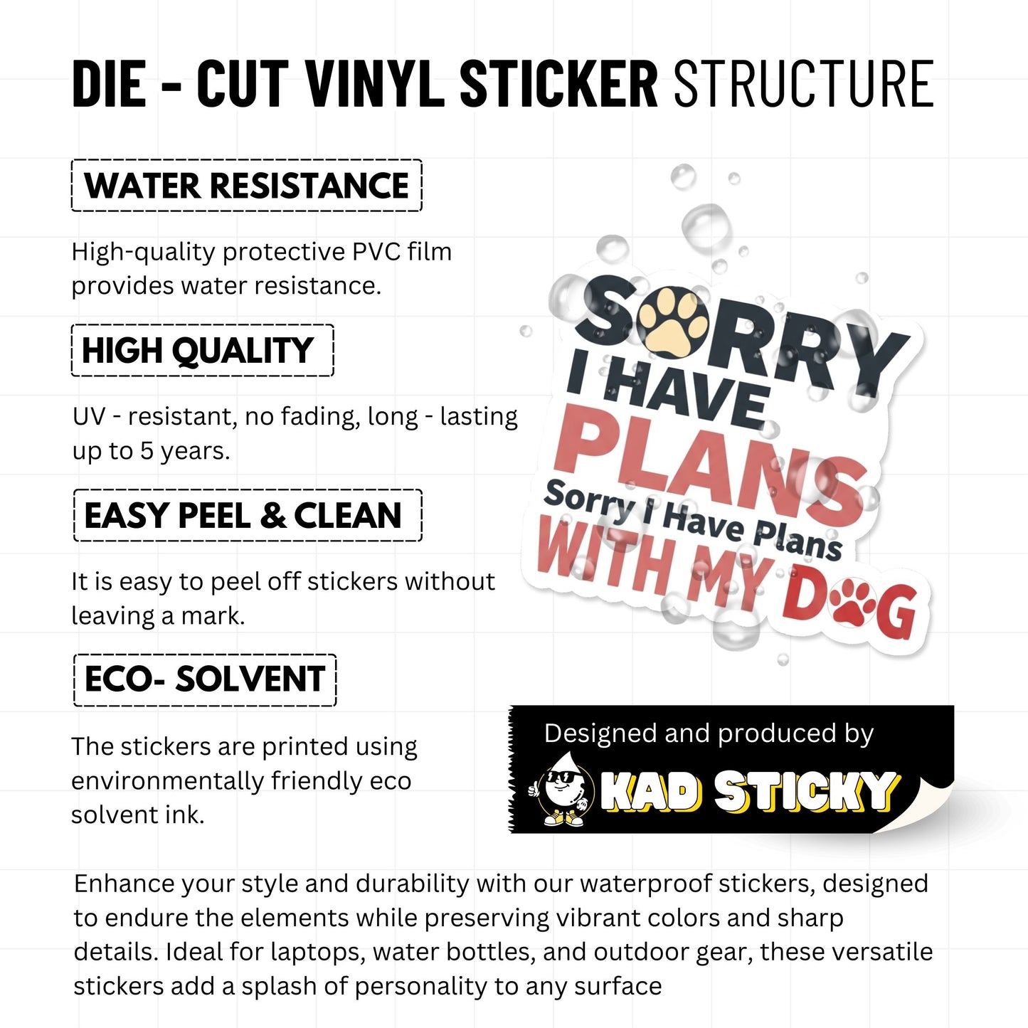 Funny Dog Sticker - Sorry I Have Plans With My Dog Design