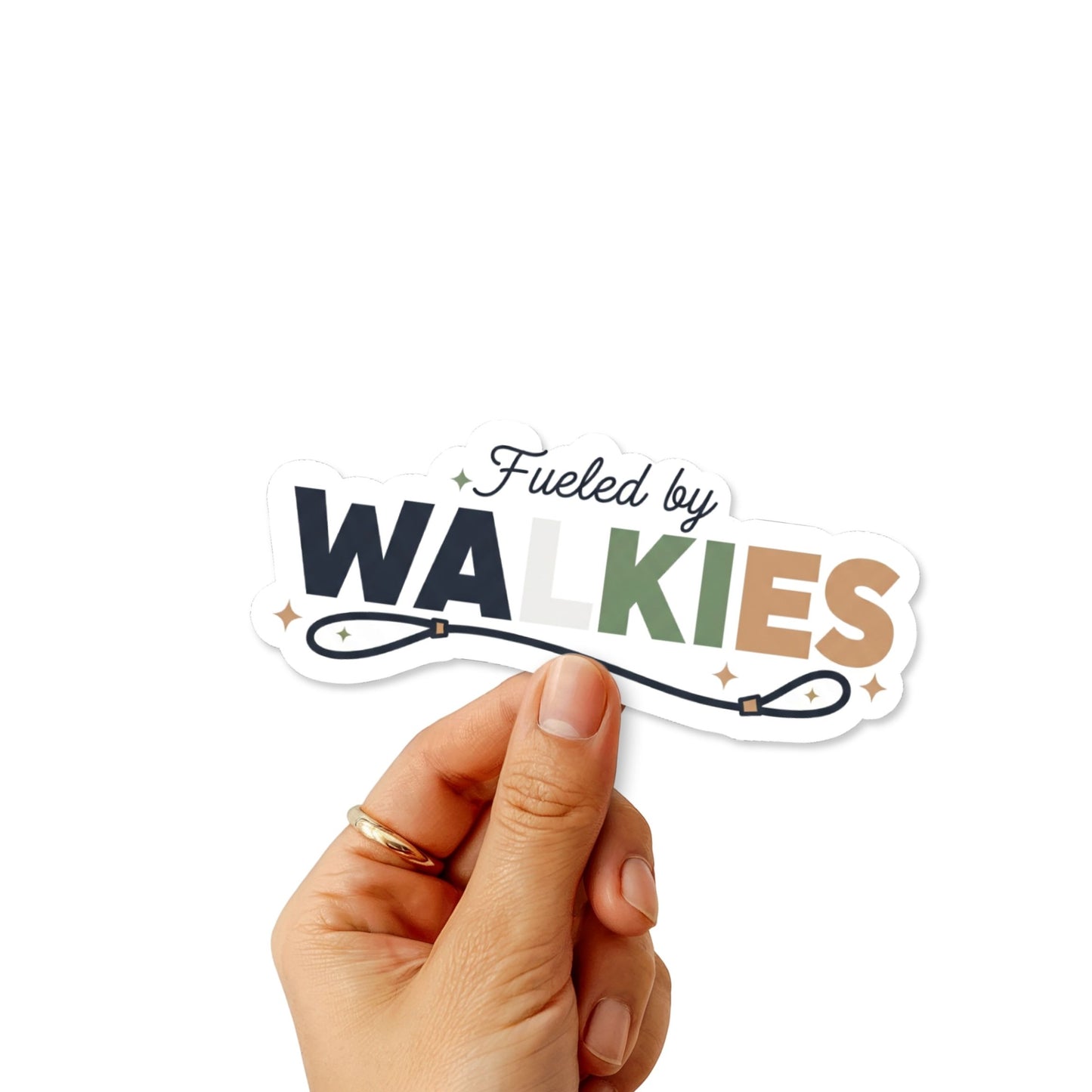 Fueled by Walkies Dog Walking Sticker - Waterproof Vinyl Decal