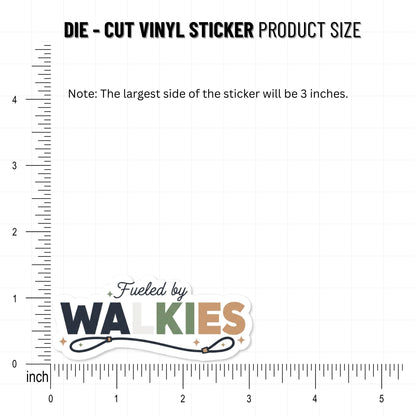 Fueled by Walkies Dog Walking Sticker - Waterproof Vinyl Decal