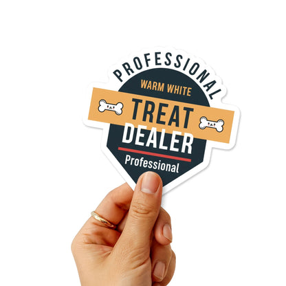 Professional Treat Dealer Sticker - Funny Dog Lover Gift Badge
