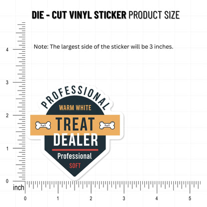 Professional Treat Dealer Sticker - Funny Dog Lover Gift Badge