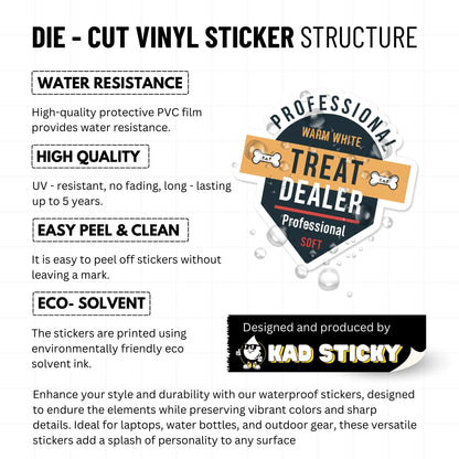 Professional Treat Dealer Sticker - Funny Dog Lover Gift Badge
