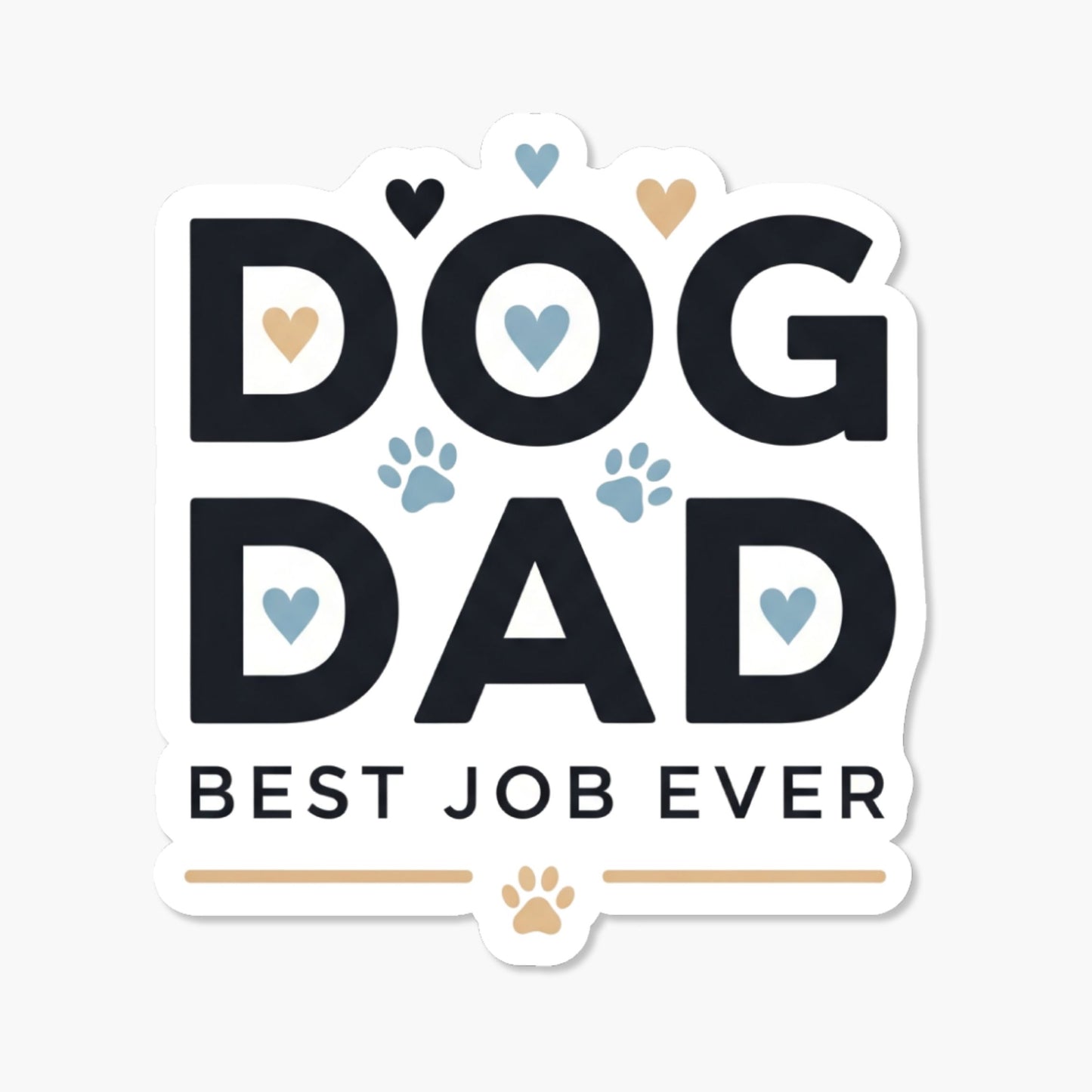 Dog Dad Best Job Ever Sticker - Minimalist Pet Parent Decal