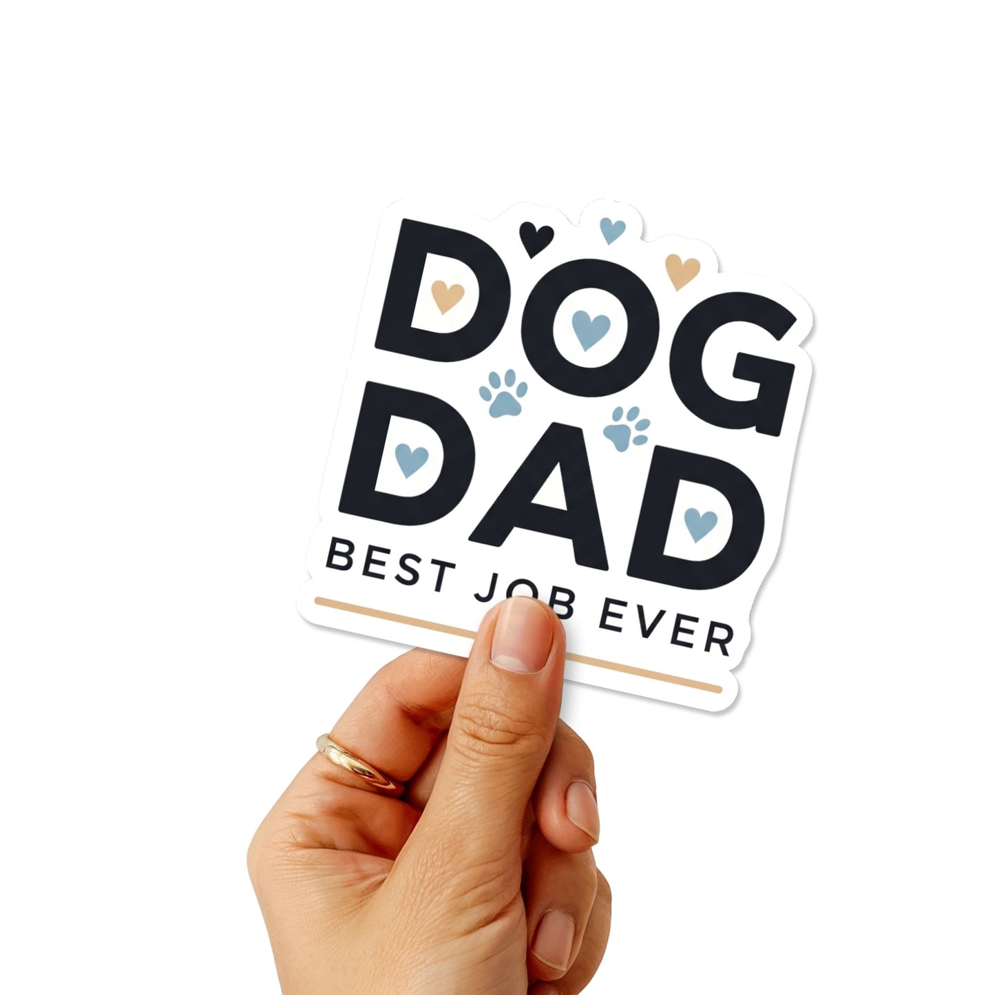 Dog Dad Best Job Ever Sticker - Minimalist Pet Parent Decal