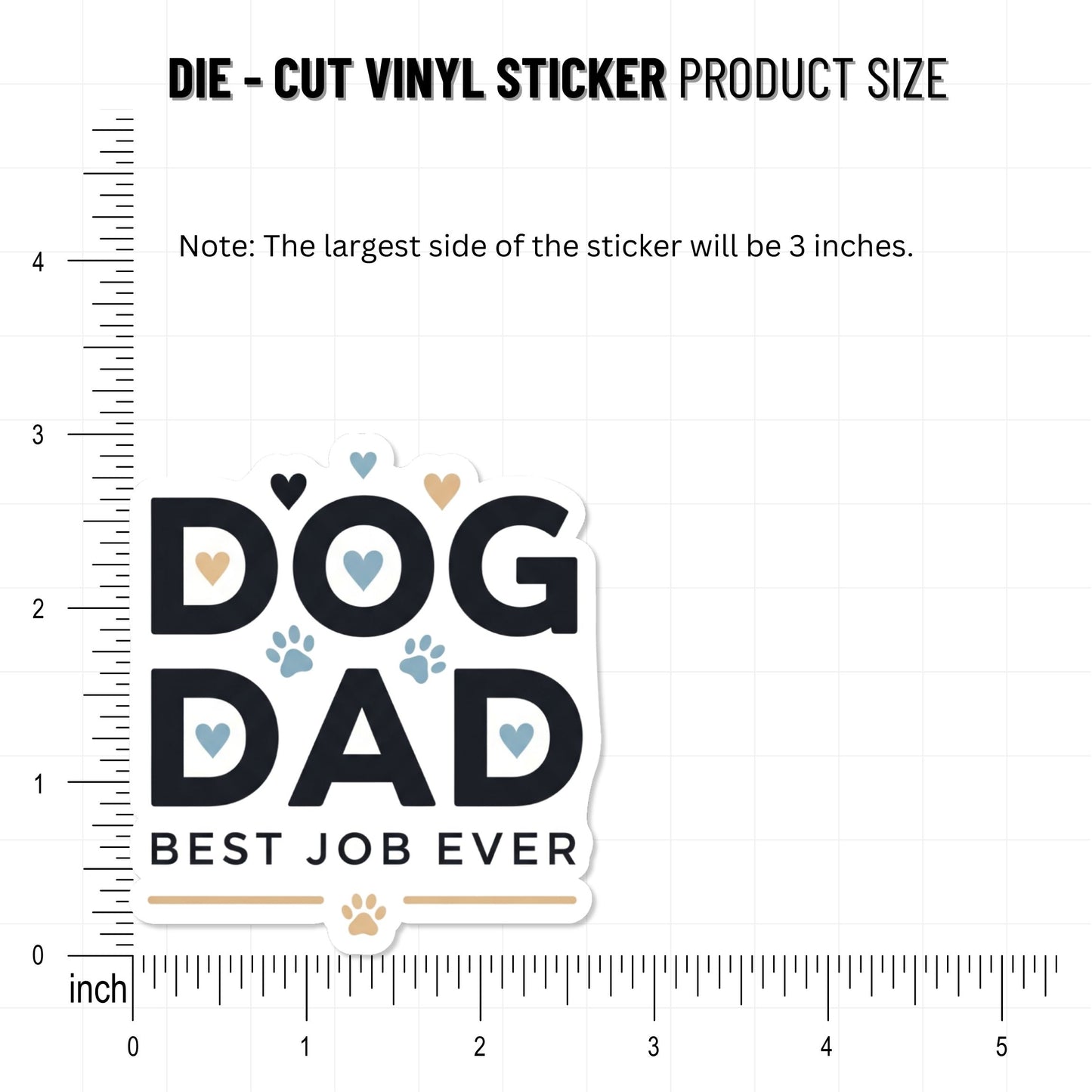 Dog Dad Best Job Ever Sticker - Minimalist Pet Parent Decal