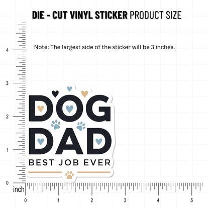 Dog Dad Best Job Ever Sticker - Minimalist Pet Parent Decal