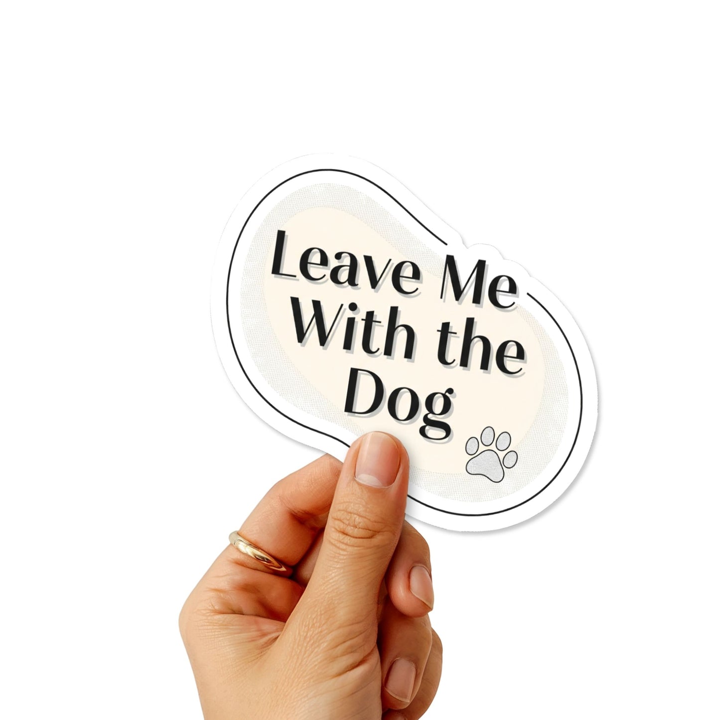 Leave Me With the Dog Sticker - Minimalist Introvert Vinyl Decal