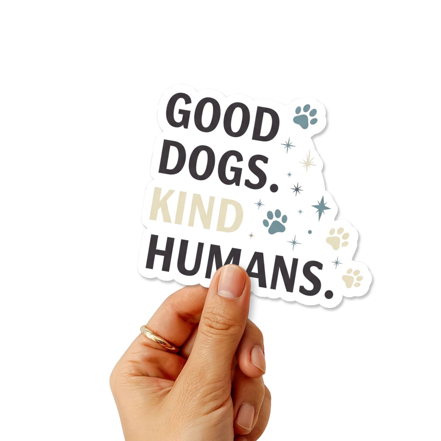 Good Dogs Kind Humans Sticker - Modern Minimalist Dog Mom Decal