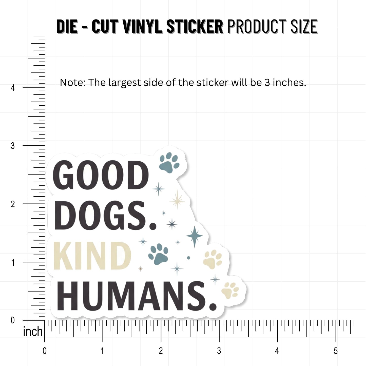 Good Dogs Kind Humans Sticker - Modern Minimalist Dog Mom Decal