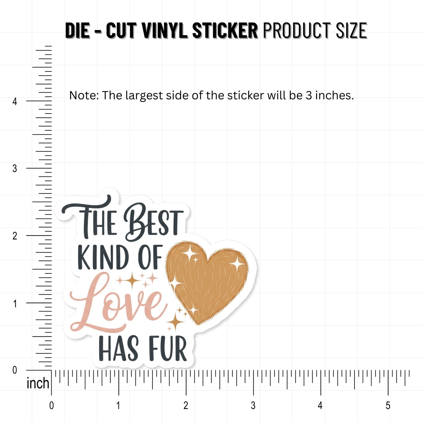 Best Kind of Love Has Fur Sticker - Soft Script Heart Pet Decal