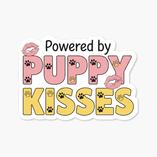 Puppy Kisses Sticker - Cute Pastel Dog Mom Water Bottle Decal