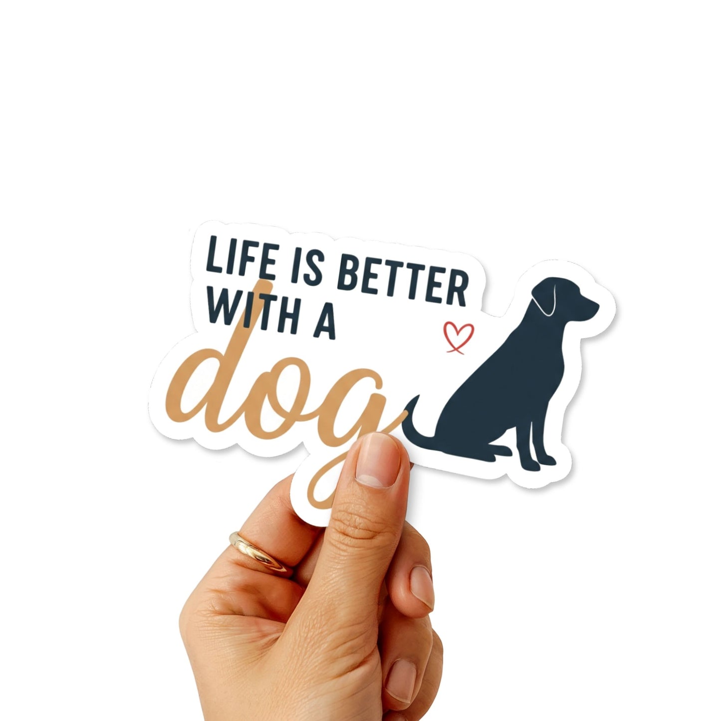 Life Is Better With a Dog Sticker - Cute Silhouette Vinyl Decal