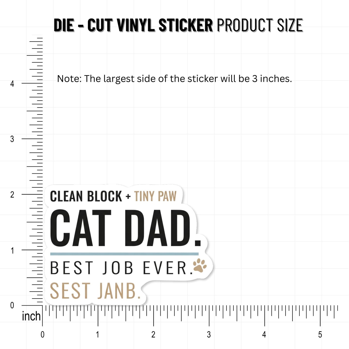 Cat Dad Sticker - Best Job Ever Graphic Decal for Laptops