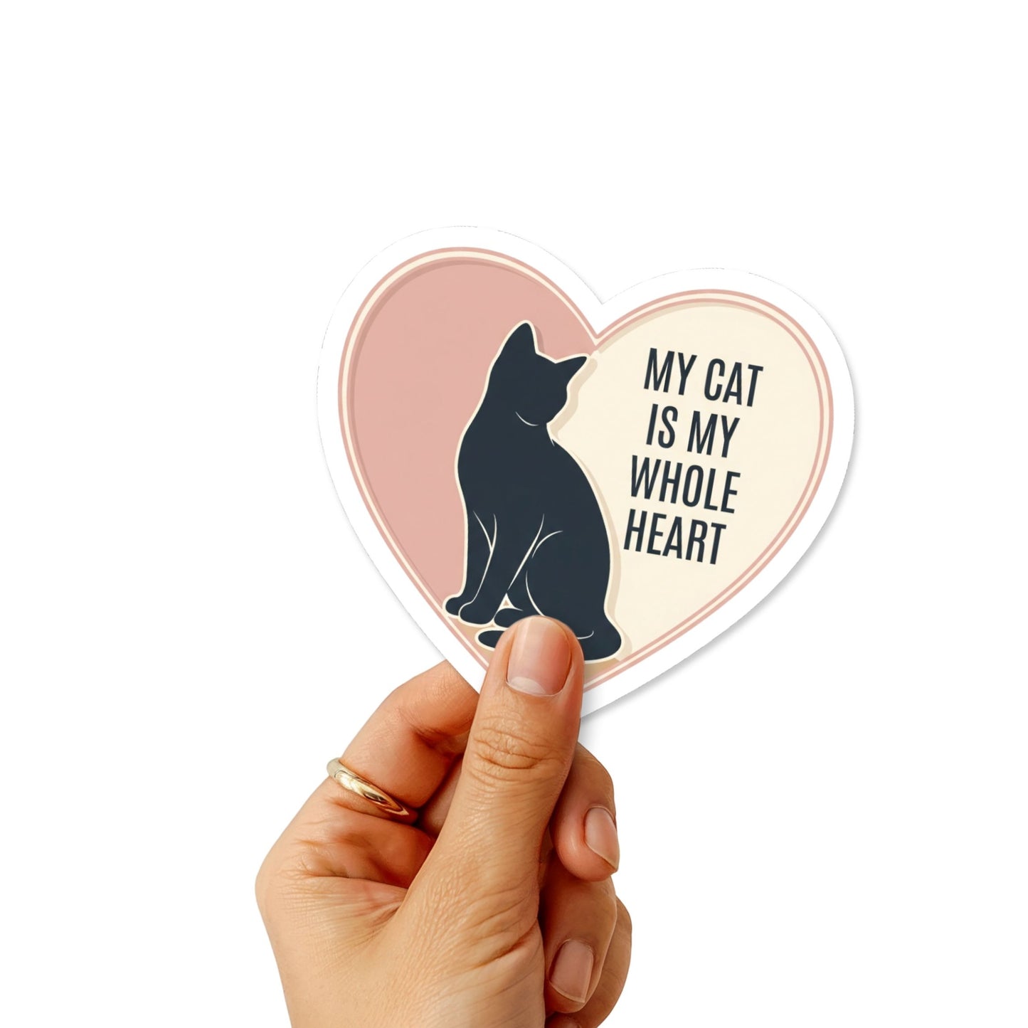 My Cat Is My Whole Heart Sticker - Heart Shaped Cat Mom Decal