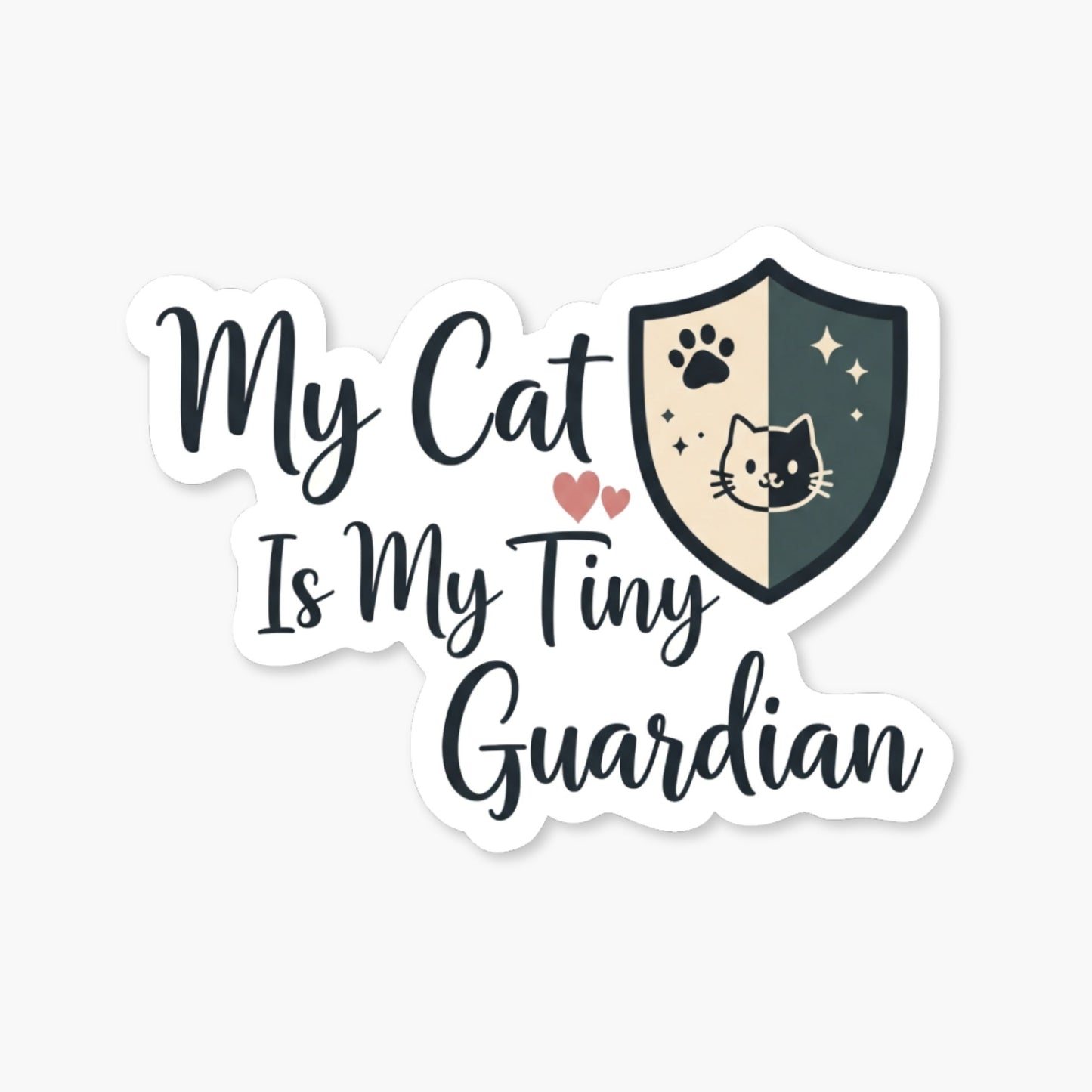 Cat Guardian Sticker - Aesthetic My Cat Is My Tiny Guardian Decal