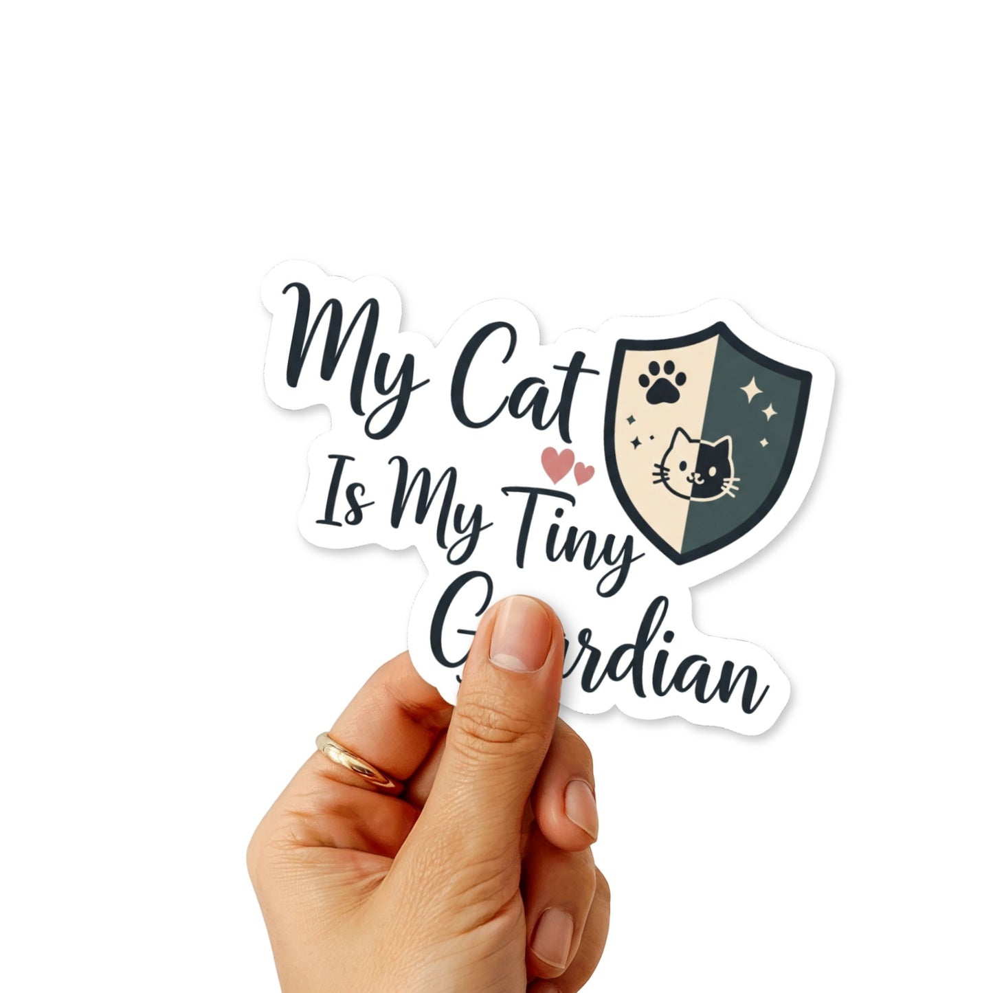 Cat Guardian Sticker - Aesthetic My Cat Is My Tiny Guardian Decal
