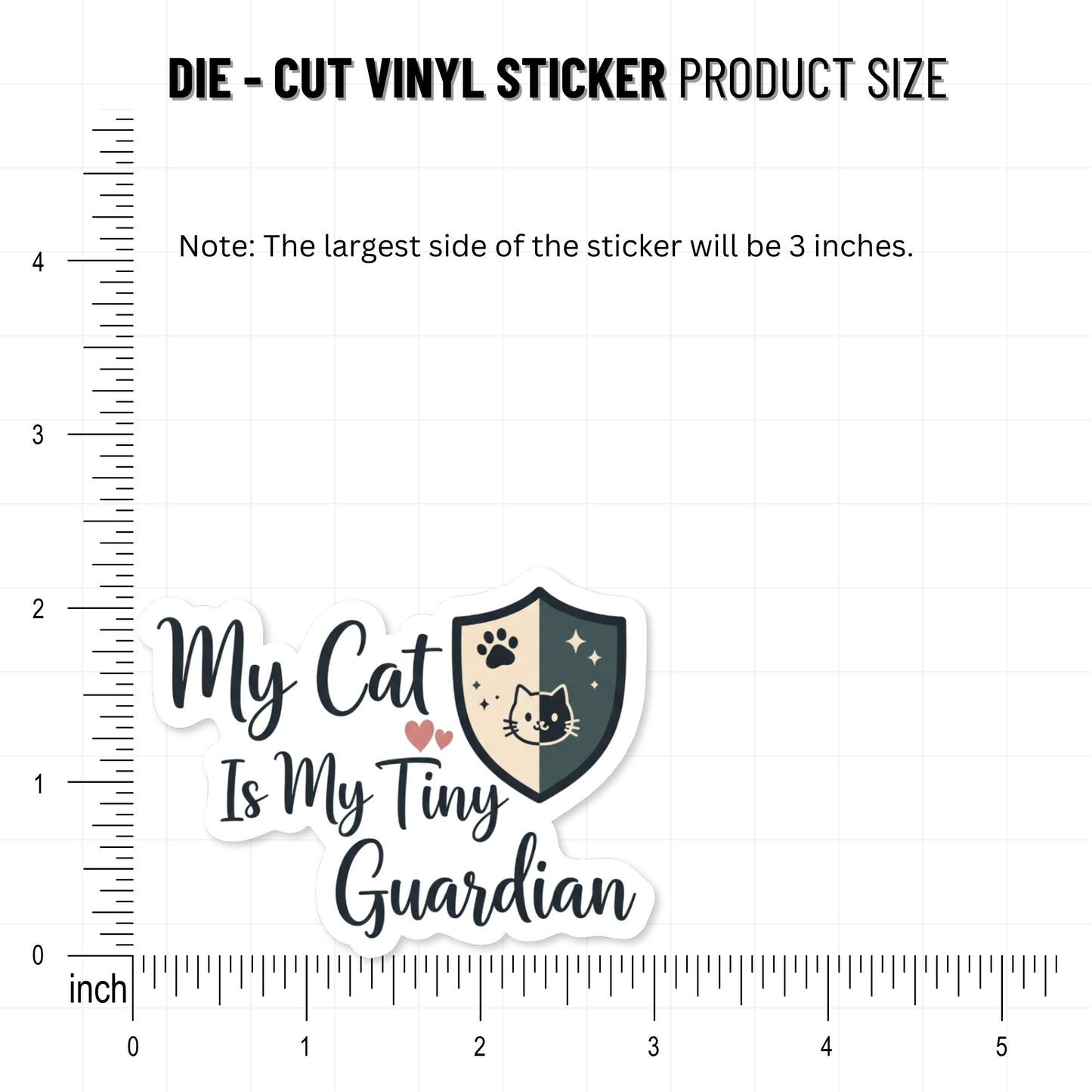 Cat Guardian Sticker - Aesthetic My Cat Is My Tiny Guardian Decal