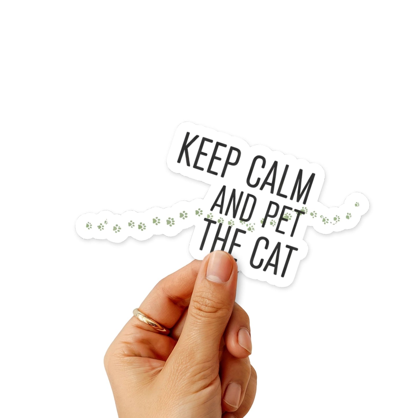 Keep Calm and Pet the Cat Funny Cat Quote Sticker