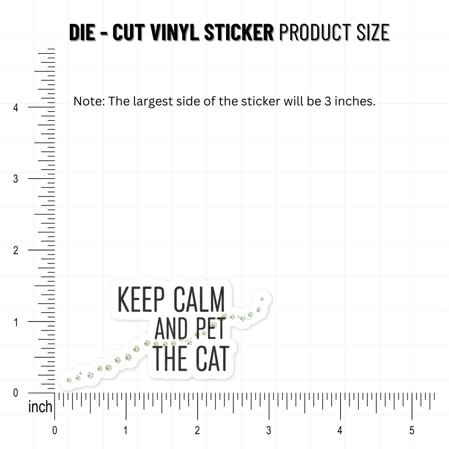 Keep Calm and Pet the Cat Funny Cat Quote Sticker