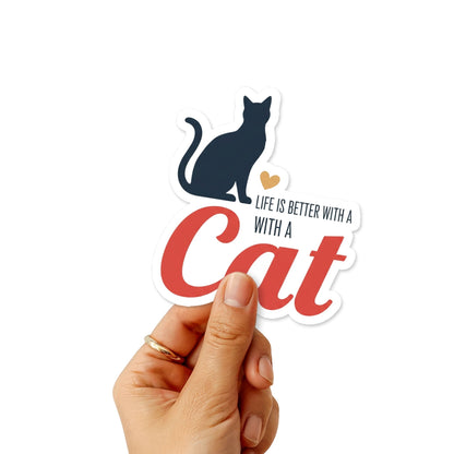 Cat Lover Sticker - Life Is Better With a Cat Vinyl Decal