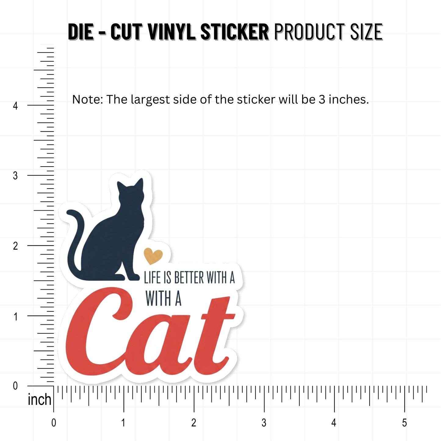 Cat Lover Sticker - Life Is Better With a Cat Vinyl Decal