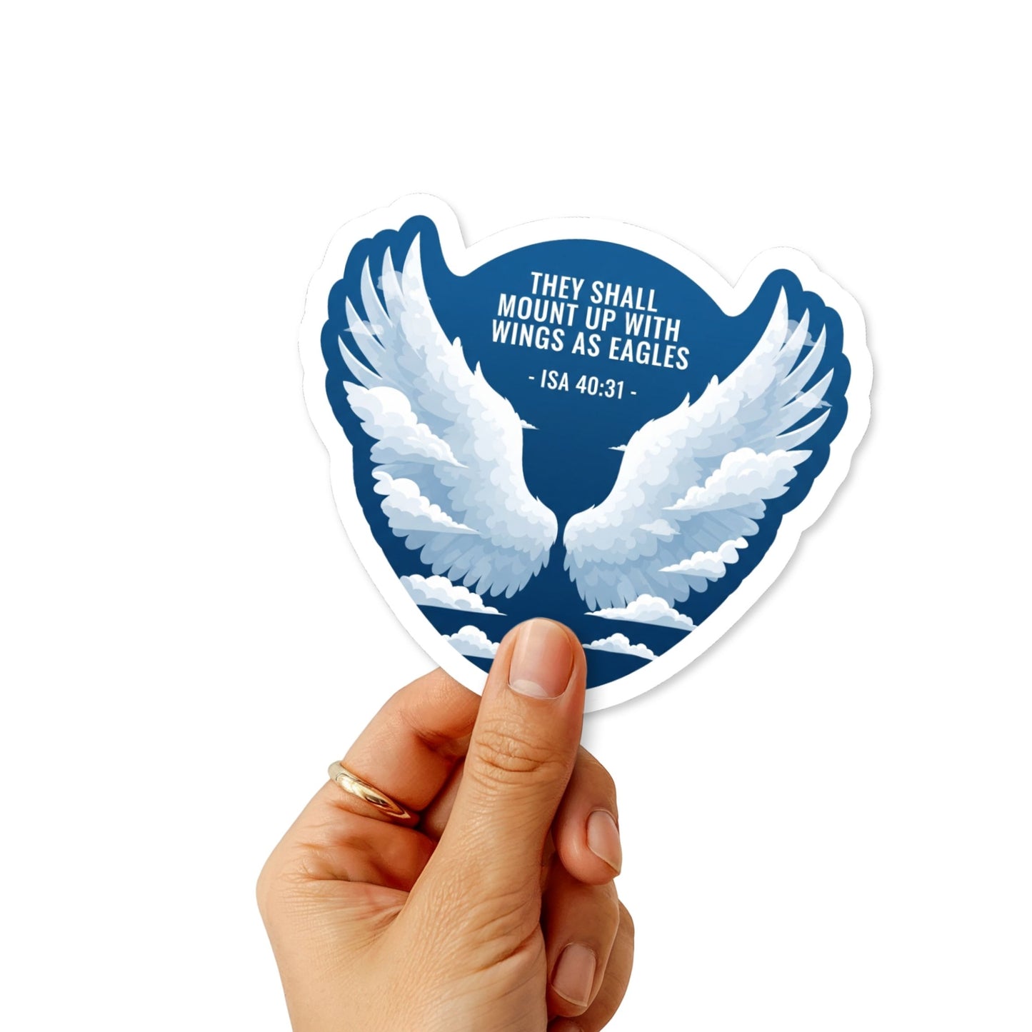 Isaiah 40:31 Bible Verse Sticker - Eagle Wings Aesthetic Decal