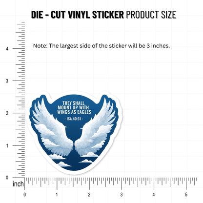 Isaiah 40:31 Bible Verse Sticker - Eagle Wings Aesthetic Decal