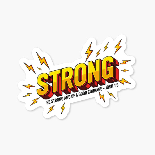 Joshua 1:9 Be Strong Christian Bible Verse Sticker - Y2K Bold Design