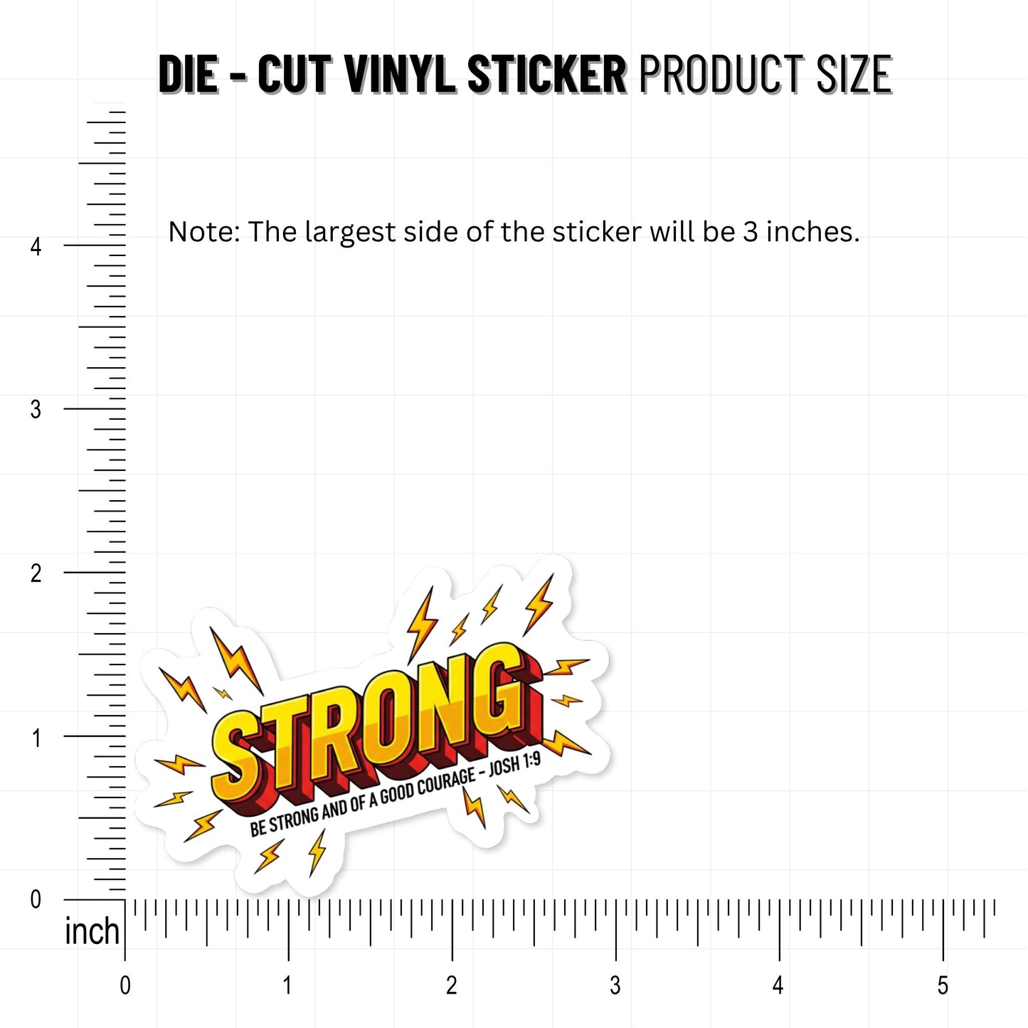 Joshua 1:9 Be Strong Christian Bible Verse Sticker - Y2K Bold Design