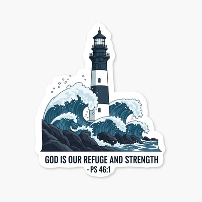 God is Our Refuge Psalm 46:1 Christian Bible Verse Sticker