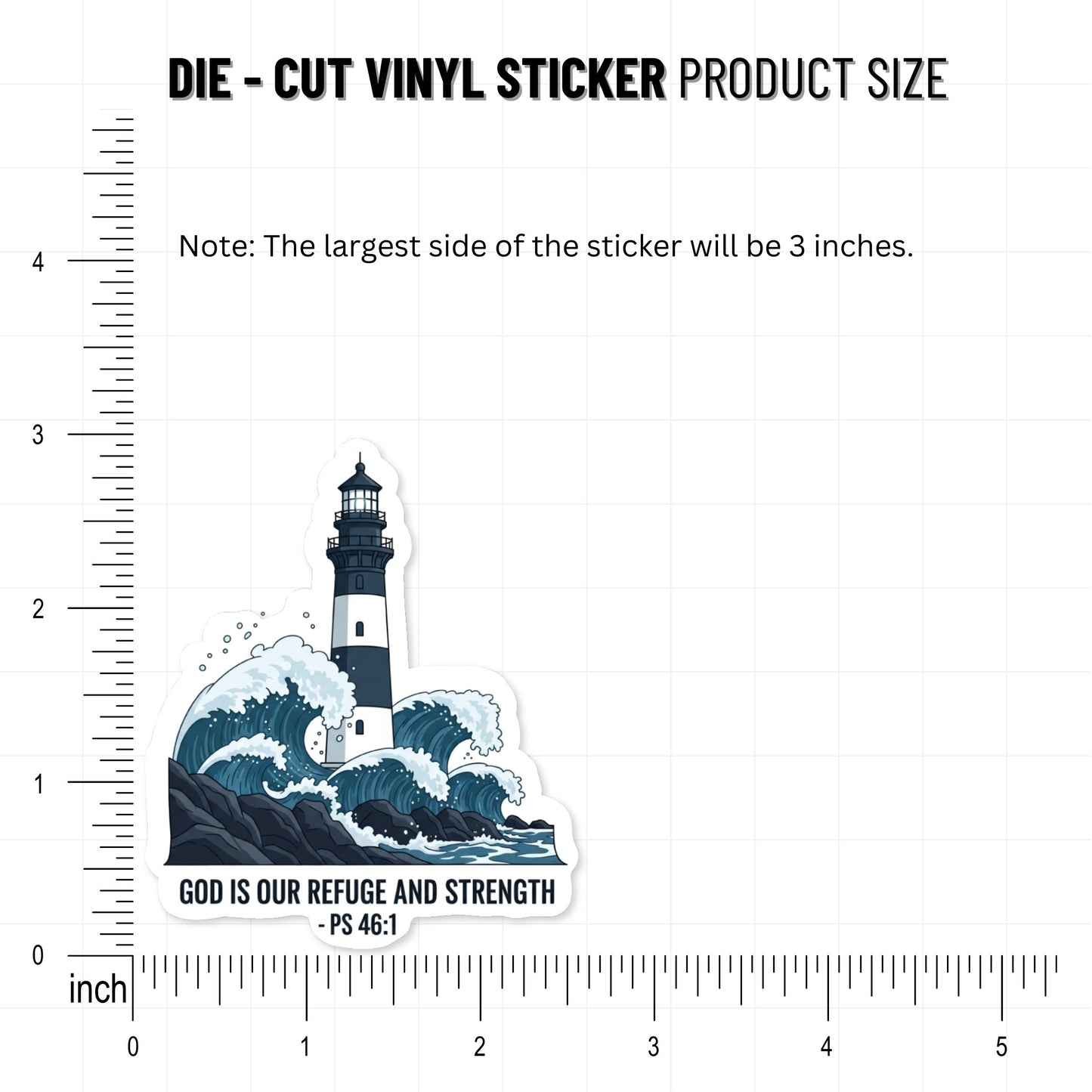 God is Our Refuge Psalm 46:1 Christian Bible Verse Sticker