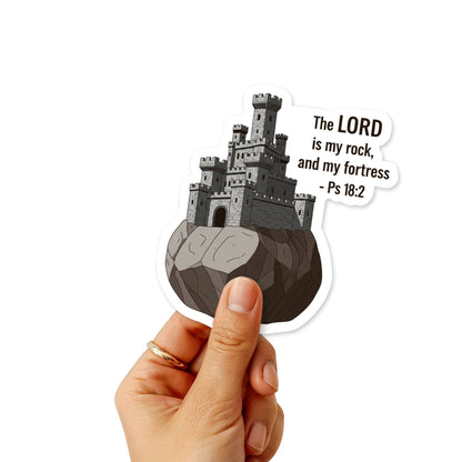 Psalm 18:2 The LORD is My Rock Christian Faith Sticker - Stone Fortress