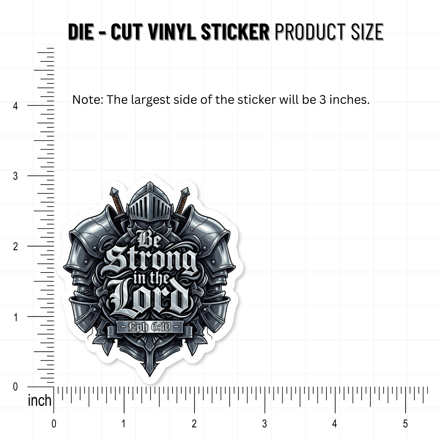 Ephesians 6 10 Be Strong in the Lord Christian Armor Sticker