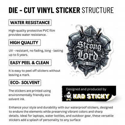 Ephesians 6 10 Be Strong in the Lord Christian Armor Sticker