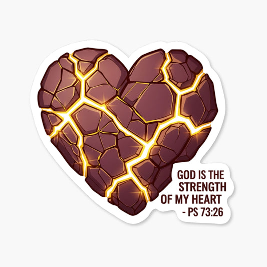 Christian Bible Verse Sticker - God Is the Strength of My Heart 73:26