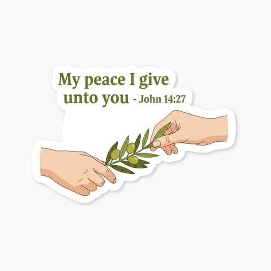 John 14:27 Bible Verse Sticker - Peace Olive Branch Matte Vinyl