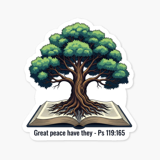 Bible Verse Sticker - Great Peace Psalm 119 Tree Aesthetic Vinyl Decal