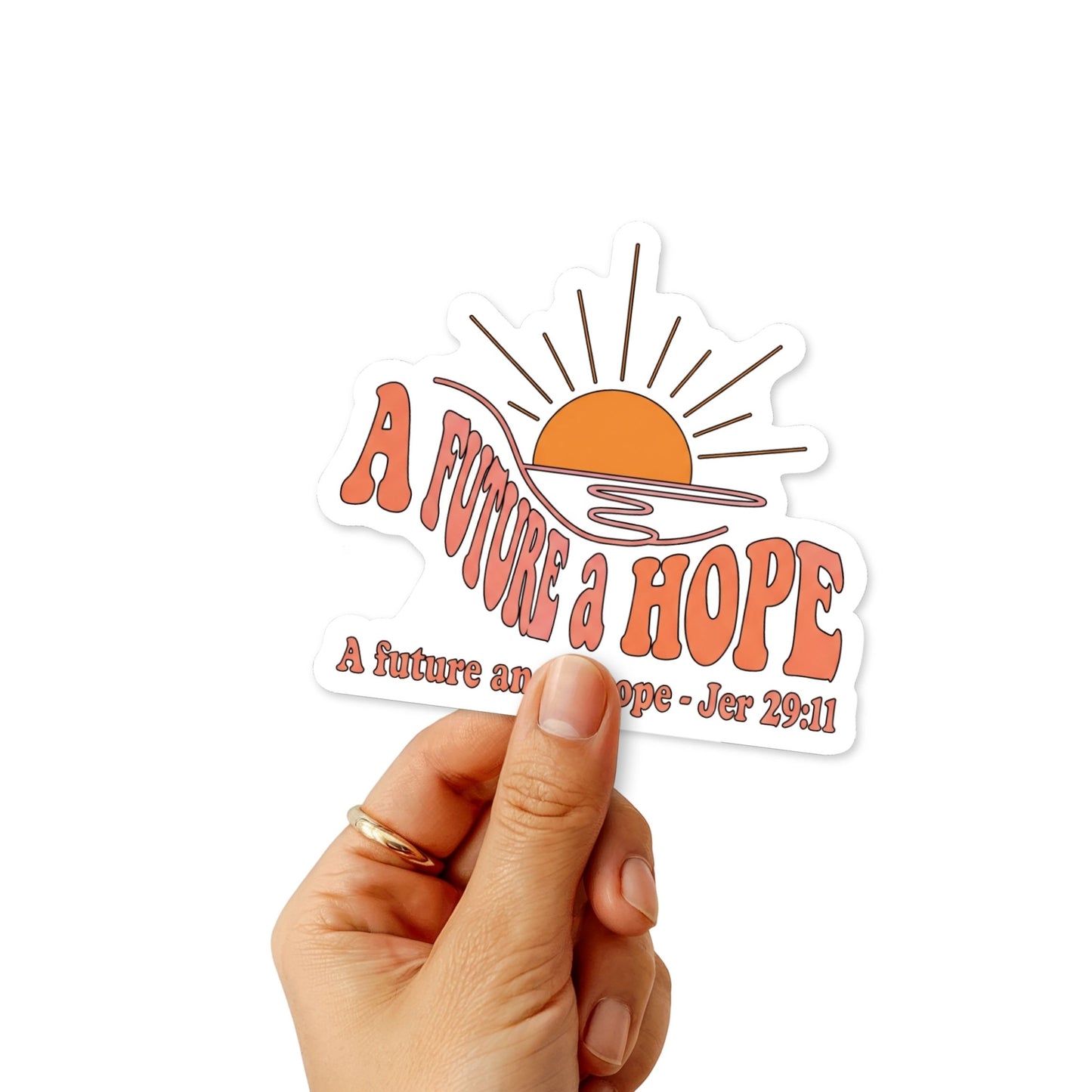 Jeremiah 29:11 Christian Sticker - Retro Future and a Hope Decal