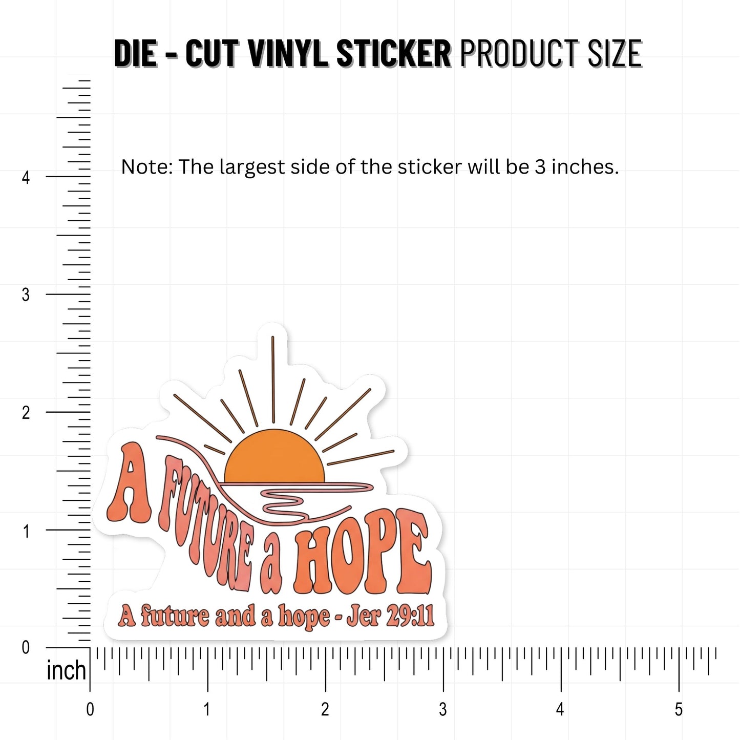 Jeremiah 29:11 Christian Sticker - Retro Future and a Hope Decal