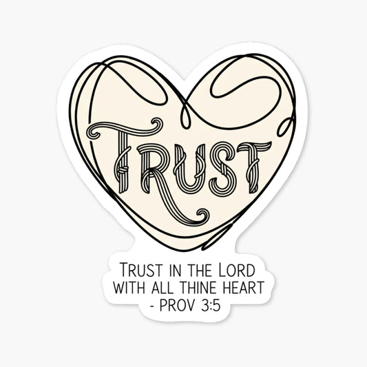 Proverbs 3:5 Trust in the Lord Christian Faith Sticker - Heart Decal