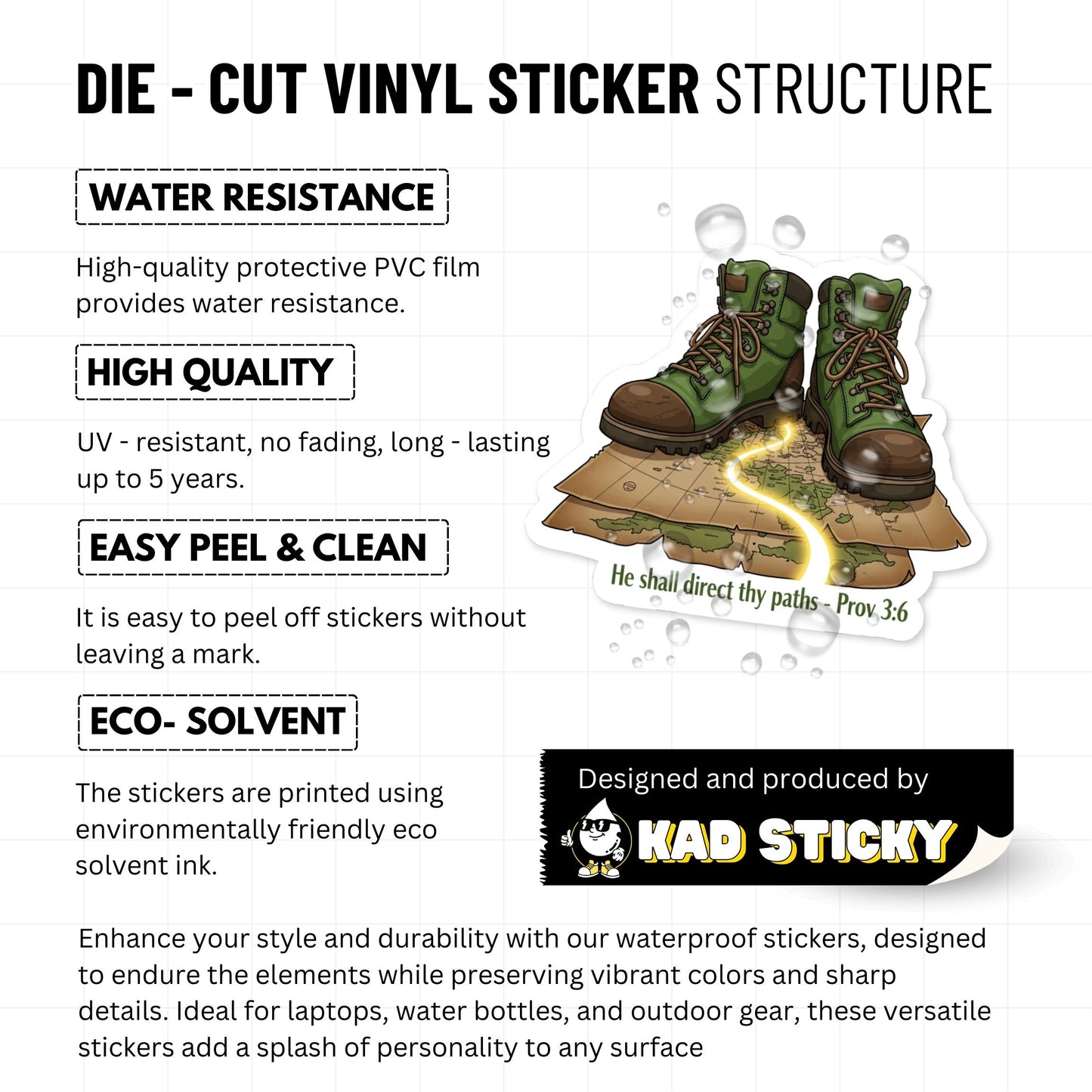 Proverbs 3:6 Bible Verse Sticker - He Shall Direct Thy Paths Trail