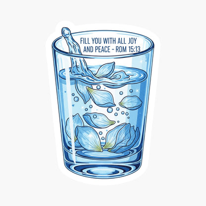 Romans 15:13 Bible Verse Sticker - Overflowing Joy & Peace Cup