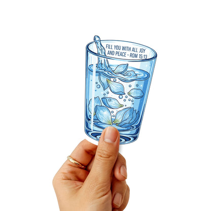 Romans 15:13 Bible Verse Sticker - Overflowing Joy & Peace Cup