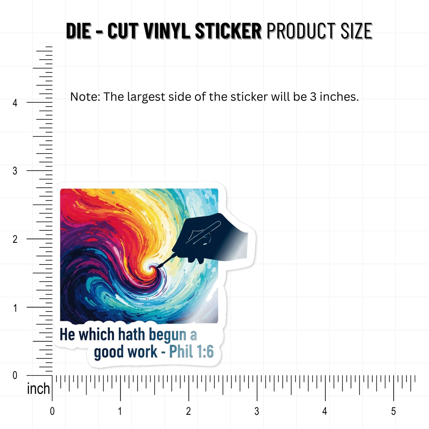 Christian Bible Verse Sticker - Philippians 1:6 Masterpiece Canvas