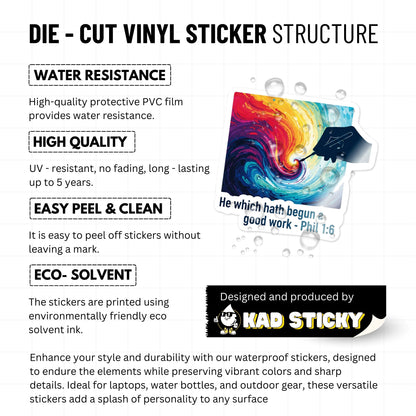 Christian Bible Verse Sticker - Philippians 1:6 Masterpiece Canvas